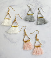 Simple Triangle Minimalist Dangle Short Tassel Earrings